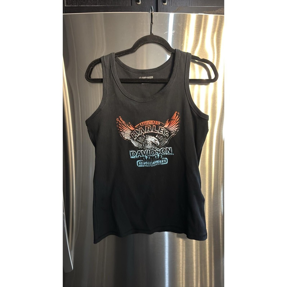 Harley-Davidson Ribbed Tank Top Black Eagle Motorcycle Sleeveless XL